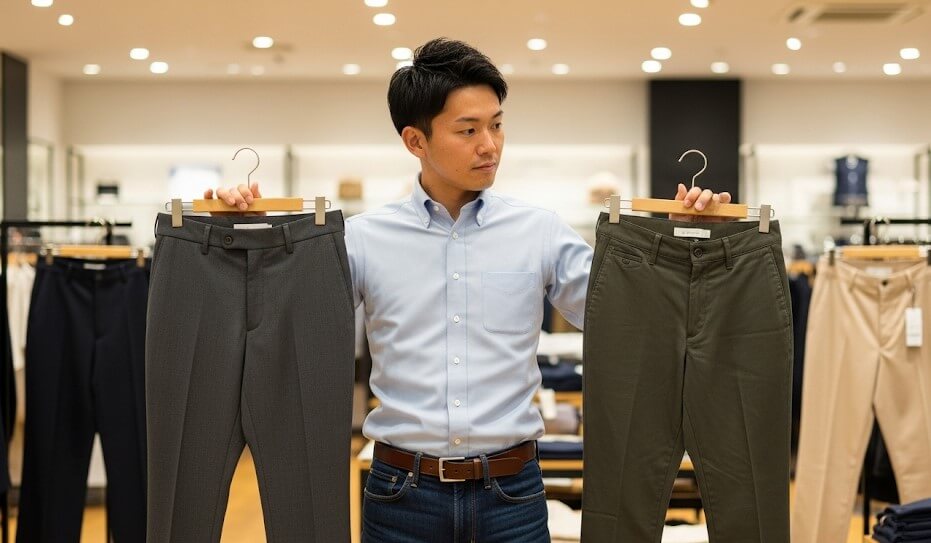 タックインに合うパンツとシルエット選び